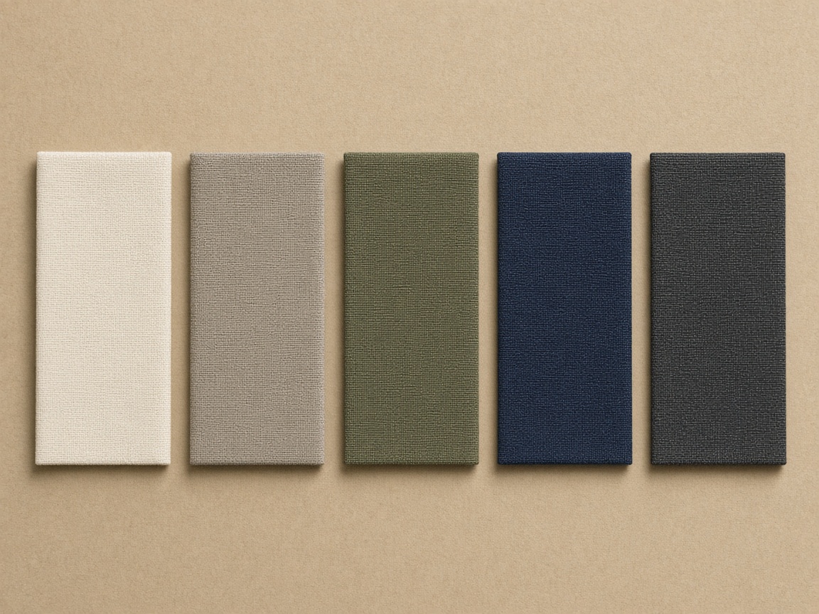 Neutral fabric swatches used to illustrate color and cloth range.